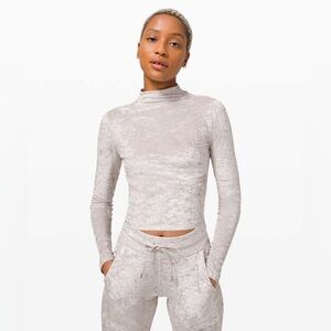Lululemon All Aligned Mock Neck Long Sleeve Crushed Velvet, Size 2